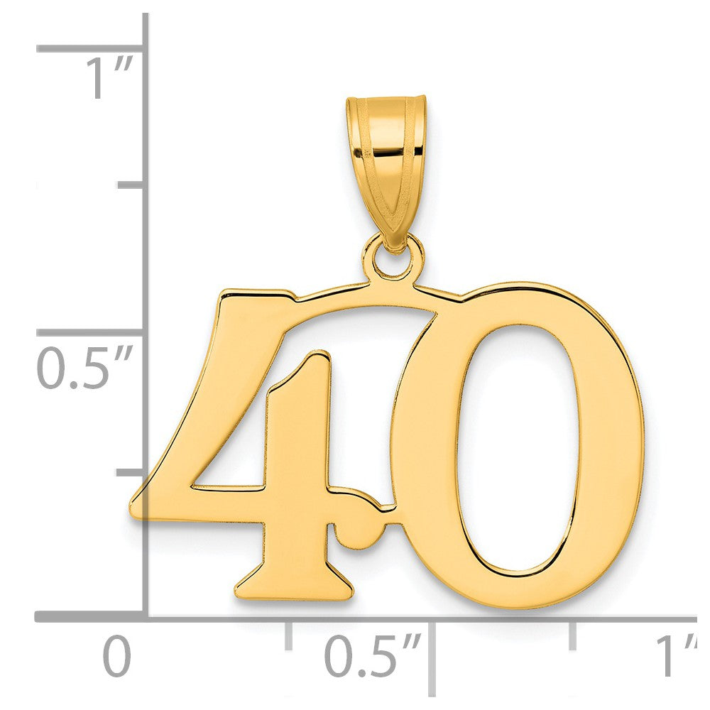 Charlie & Co Jewelry | 14k Polished Number 40 Pendant - Model APN40