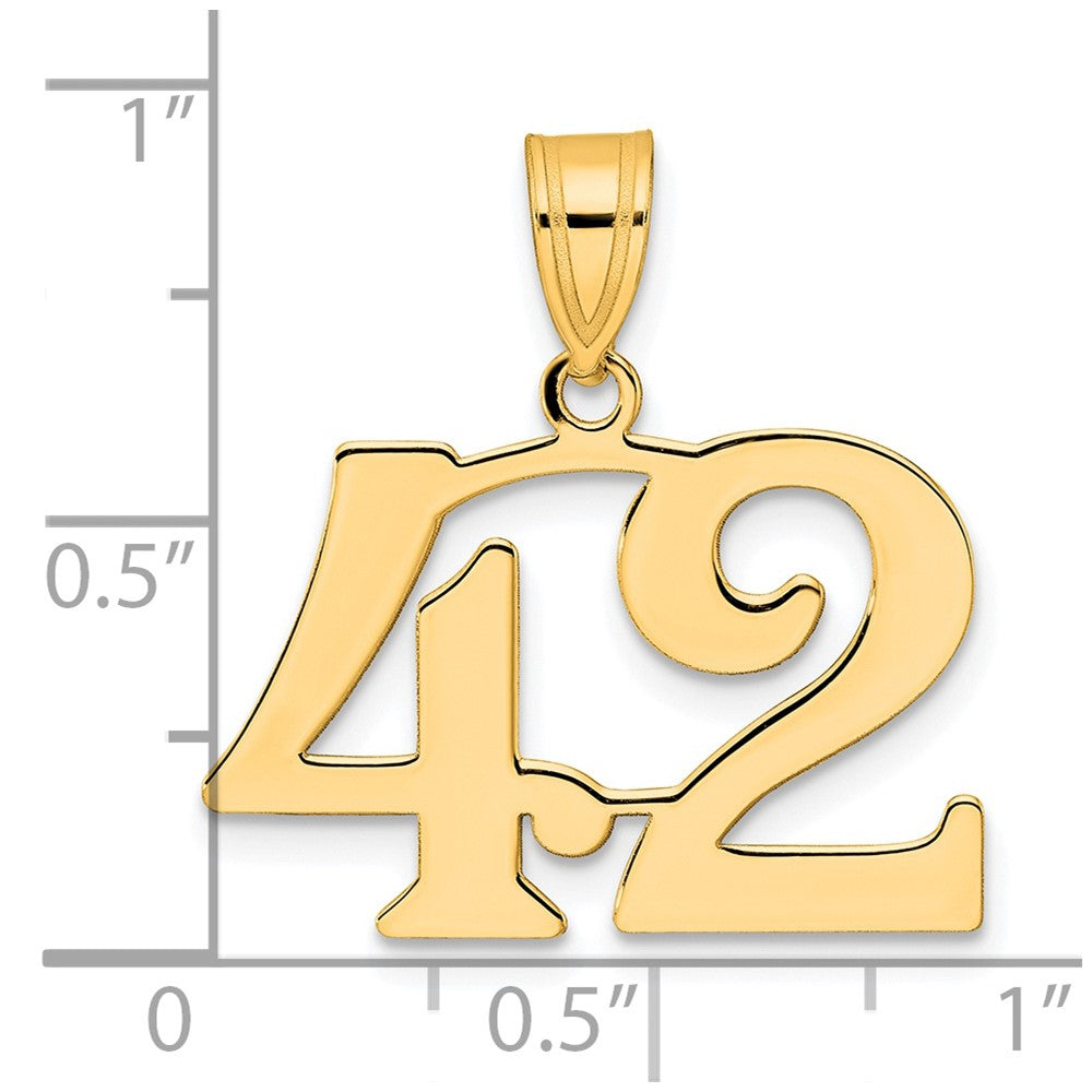 Charlie & Co Jewelry | 14k Polished Number 42 Pendant - Model APN42