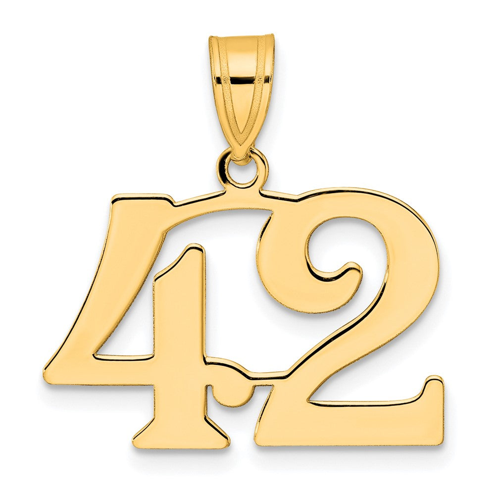 Charlie & Co Jewelry | 14k Polished Number 42 Pendant - Model APN42
