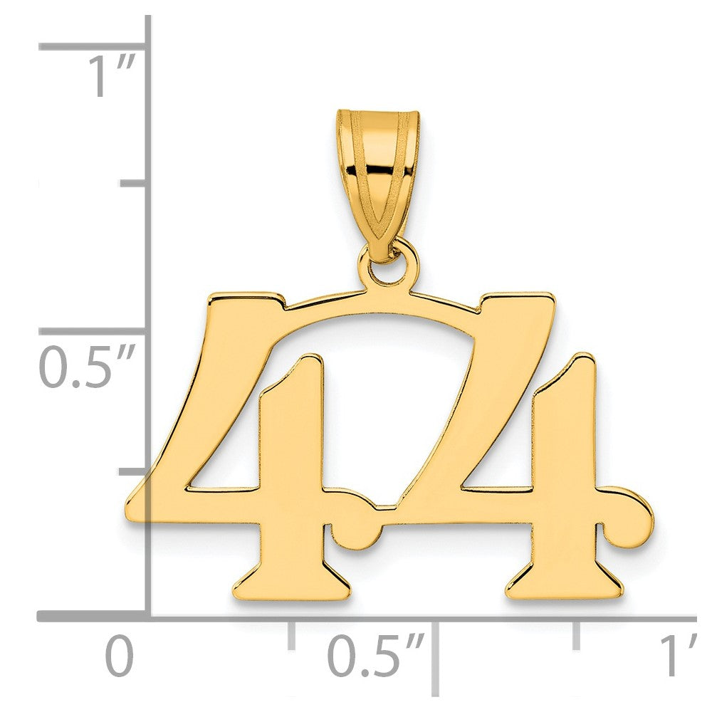 Charlie & Co Jewelry | 14k Polished Number 44 Pendant - Model APN44