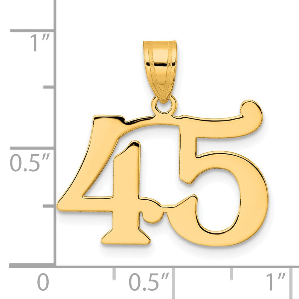 Charlie & Co Jewelry | 14k Polished Number 45 Pendant - Model APN45