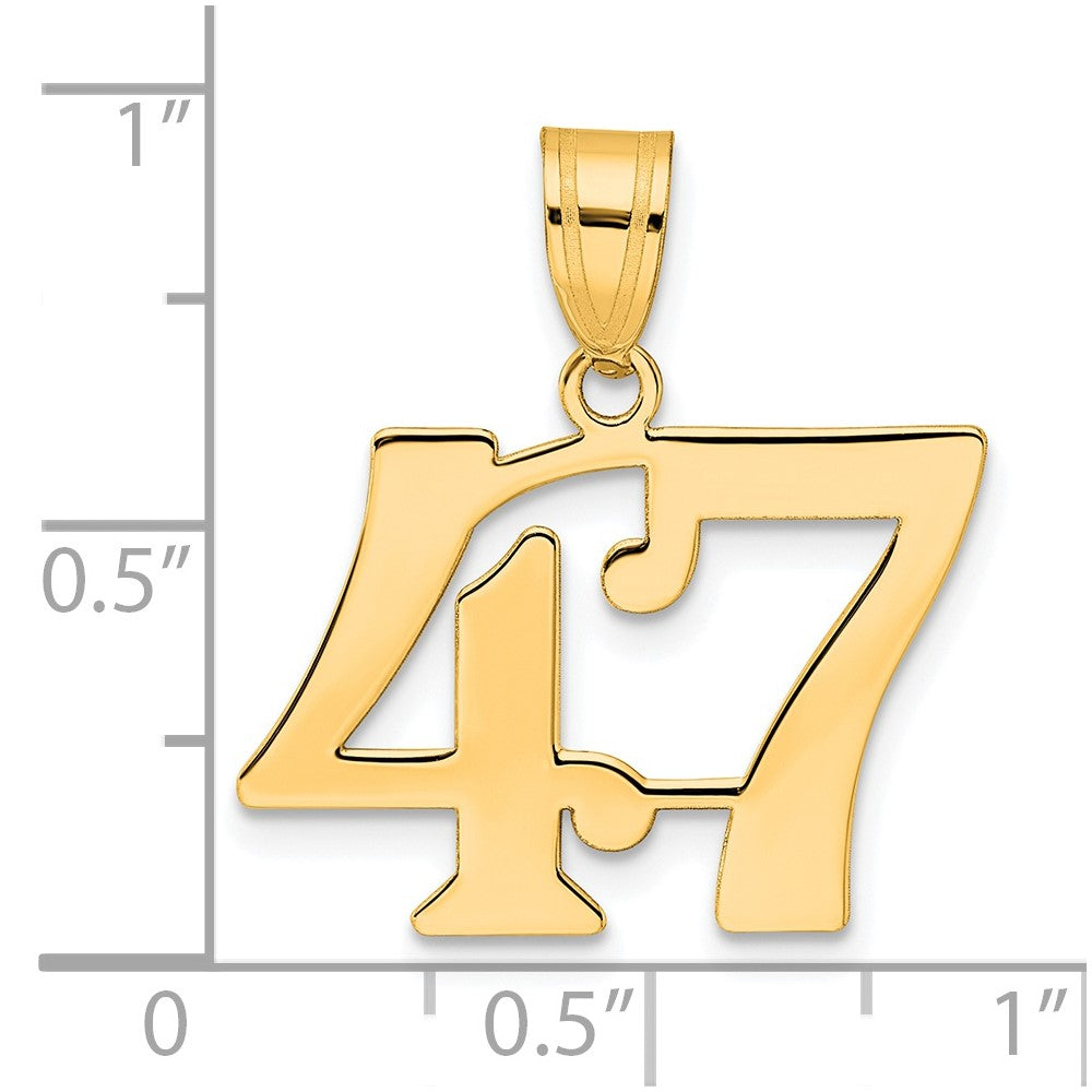 Charlie & Co Jewelry | 14k Polished Number 47 Pendant - Model APN47