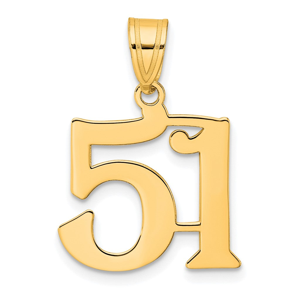 Charlie & Co Jewelry | 14k Polished Number 51 Pendant - Model APN51