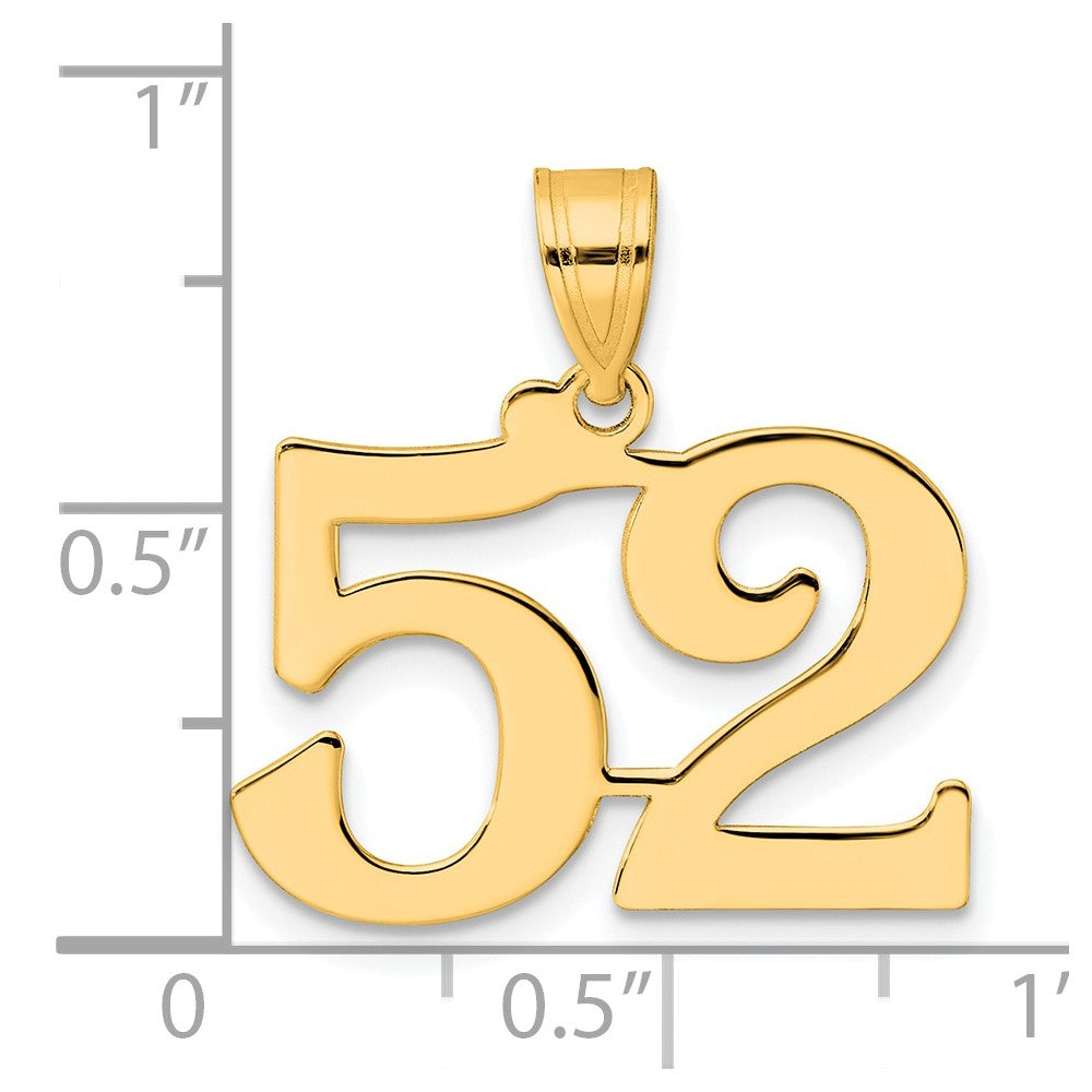 Charlie & Co Jewelry | 14k Polished Number 52 Pendant - Model APN52