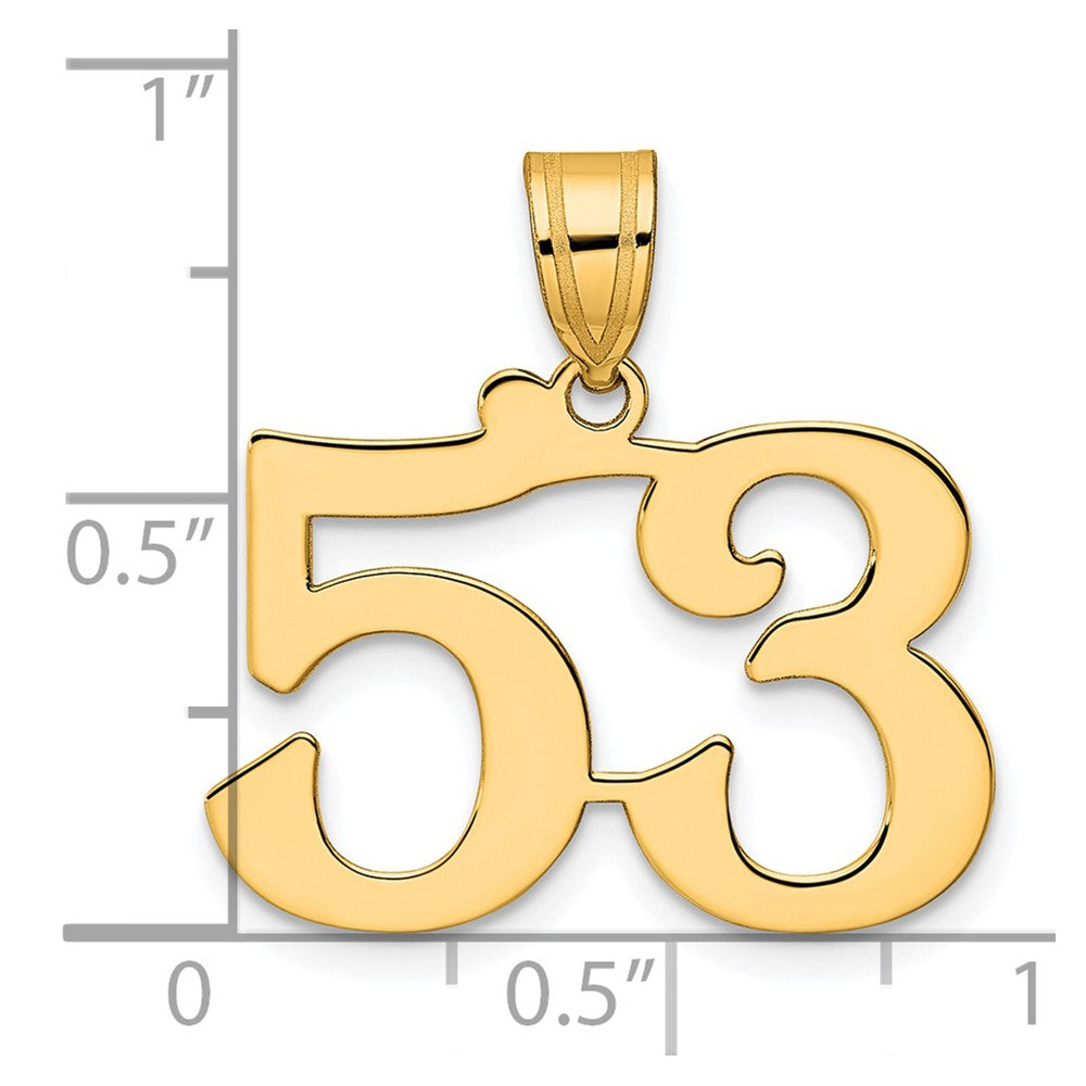 Charlie & Co Jewelry | 14k Polished Number 53 Pendant - Model APN53