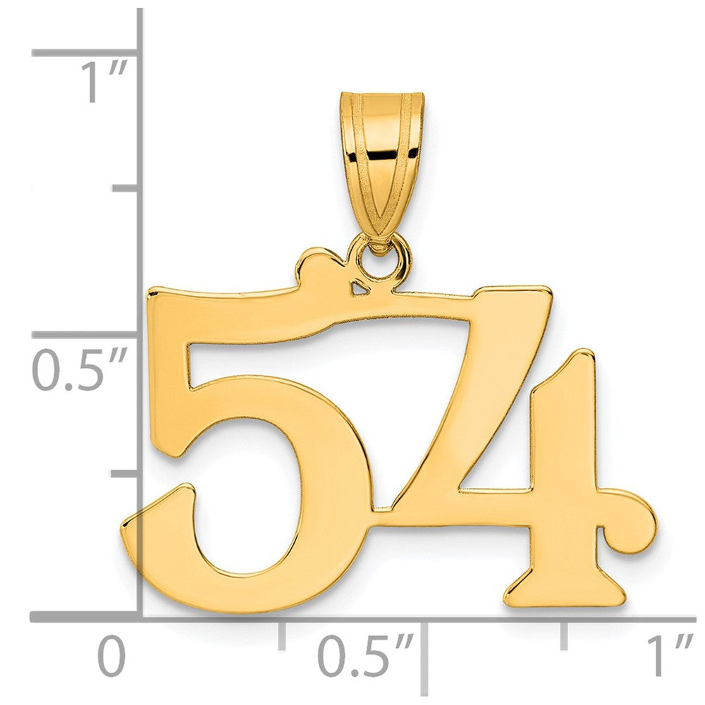 Charlie & Co Jewelry | 14k Polished Number 54 Pendant - Model APN54