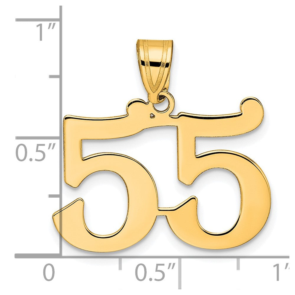 Charlie & Co Jewelry | 14k Polished Number 55 Pendant - Model APN55