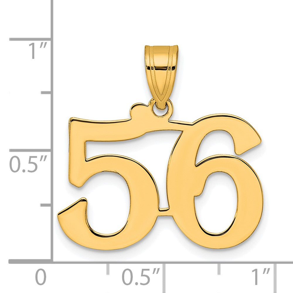 Charlie & Co Jewelry | 14k Polished Number 56 Pendant - Model APN56