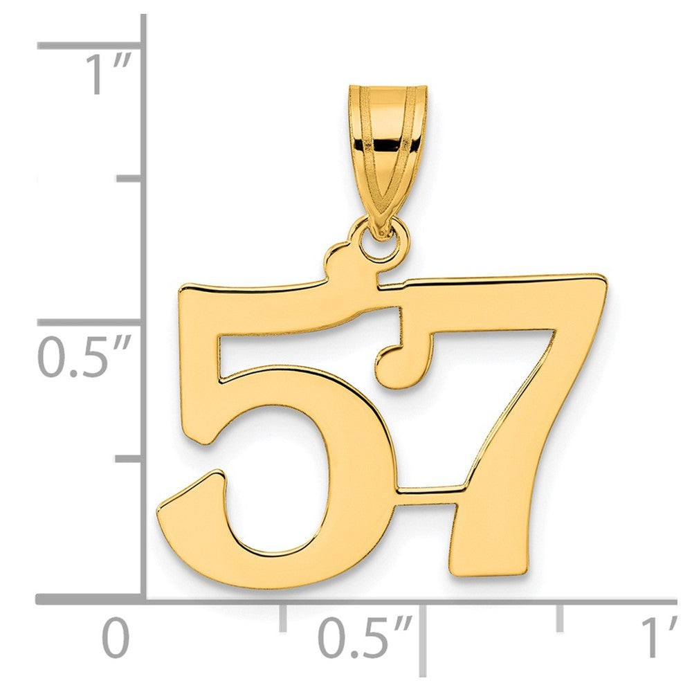 Charlie & Co Jewelry | 14k Polished Number 57 Pendant - Model APN57