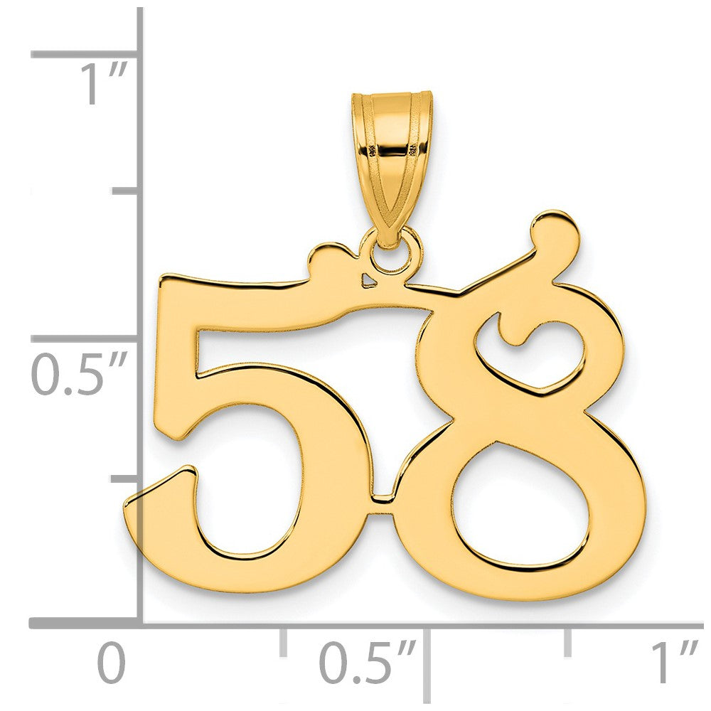 Charlie & Co Jewelry | 14k Polished Number 58 Pendant - Model APN58