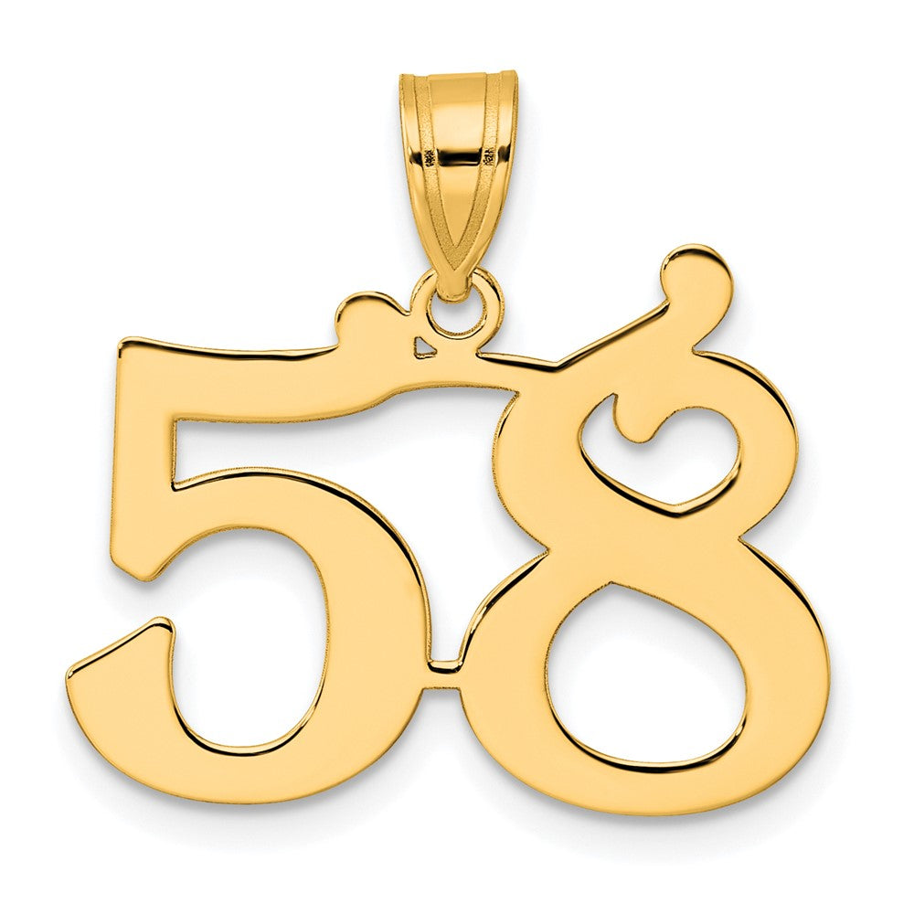Charlie & Co Jewelry | 14k Polished Number 58 Pendant - Model APN58