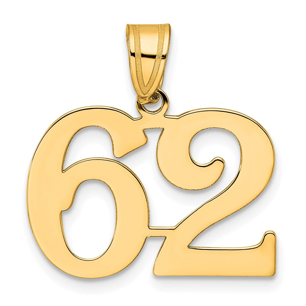 Charlie & Co Jewelry | 14k Polished Number 62 Pendant - Model APN62