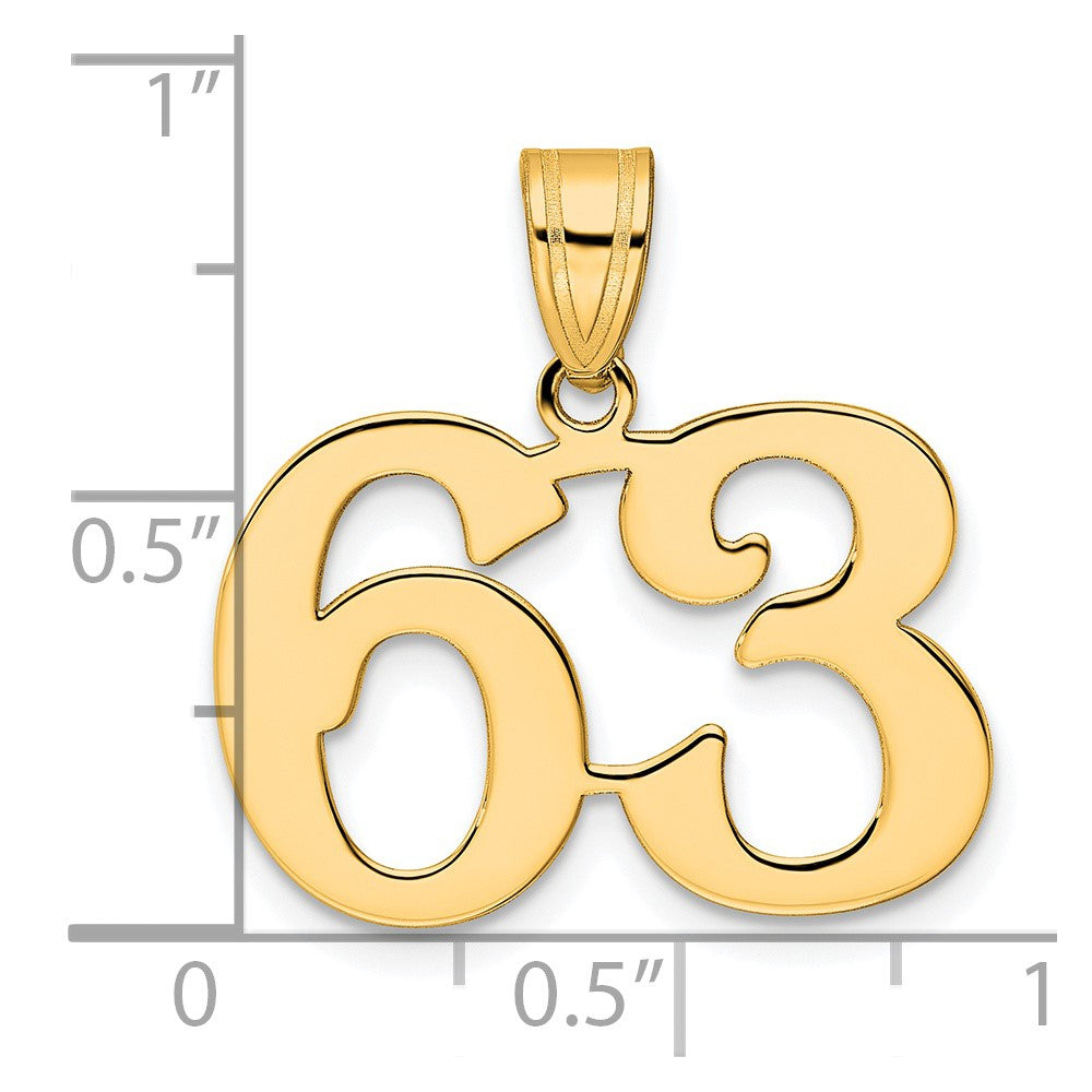 Charlie & Co Jewelry | 14k Polished Number 63 Pendant - Model APN63