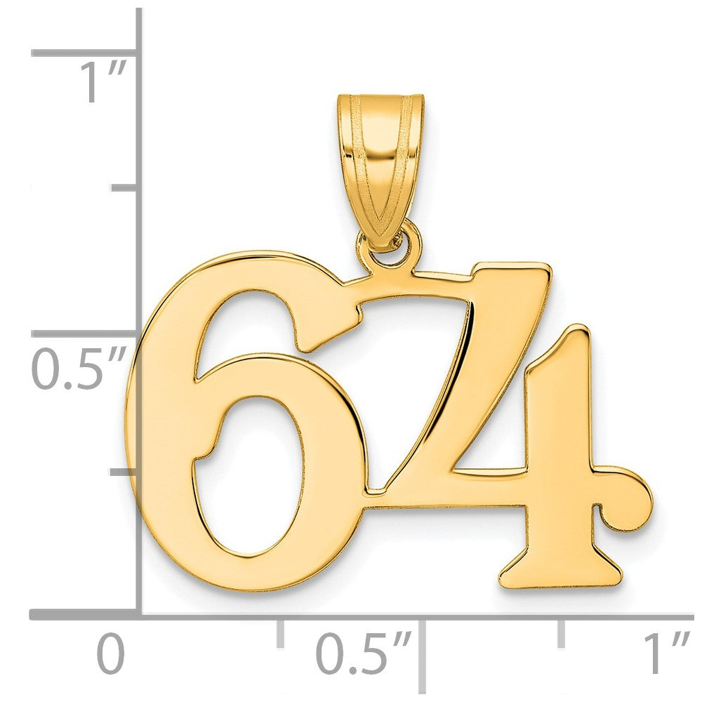Charlie & Co Jewelry | 14k Polished Number 64 Pendant - Model APN64