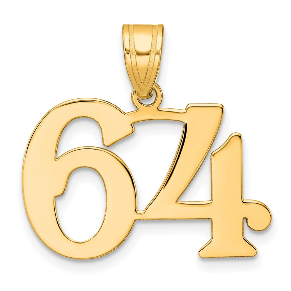 Charlie & Co Jewelry | 14k Polished Number 64 Pendant - Model APN64