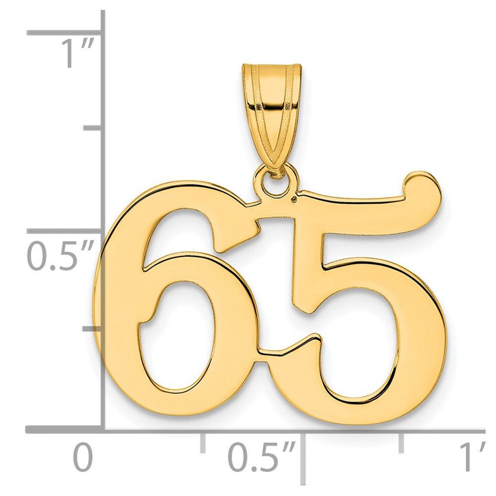 Charlie & Co Jewelry | 14k Polished Number 65 Pendant - Model APN65