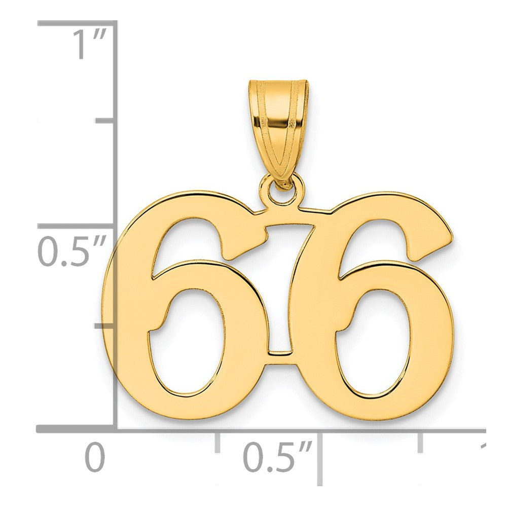 Charlie & Co Jewelry | 14k Polished Number 66 Pendant - Model APN66