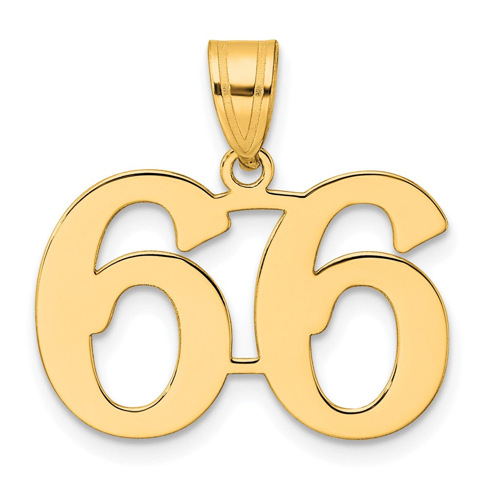 Charlie & Co Jewelry | 14k Polished Number 66 Pendant - Model APN66