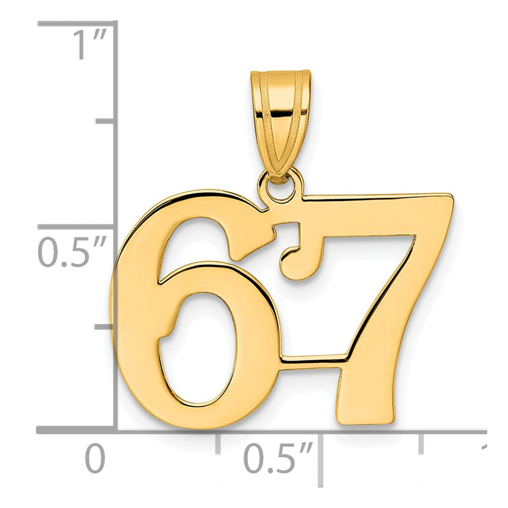 Charlie & Co Jewelry | 14k Polished Number 67 Pendant - Model APN67