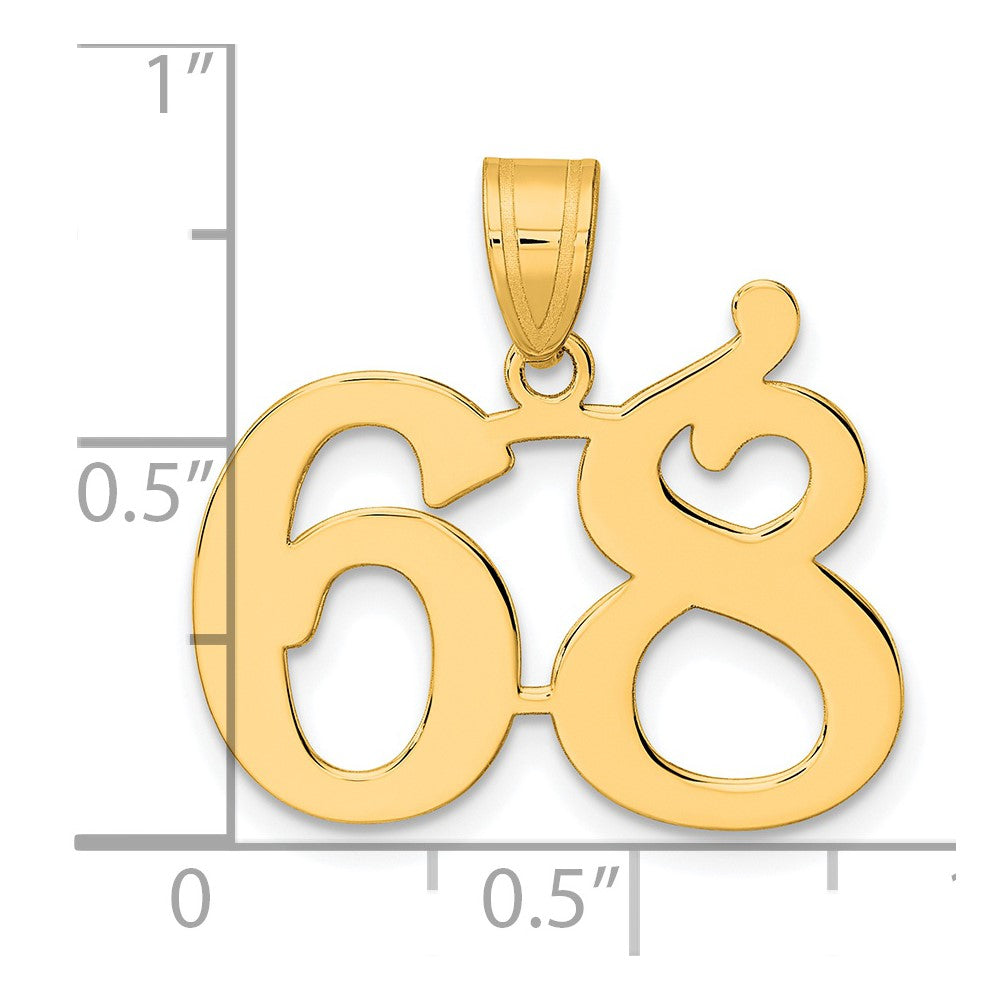 Charlie & Co Jewelry | 14k Polished Number 68 Pendant - Model APN68