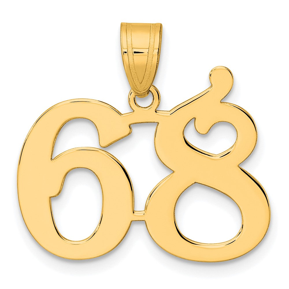 Charlie & Co Jewelry | 14k Polished Number 68 Pendant - Model APN68