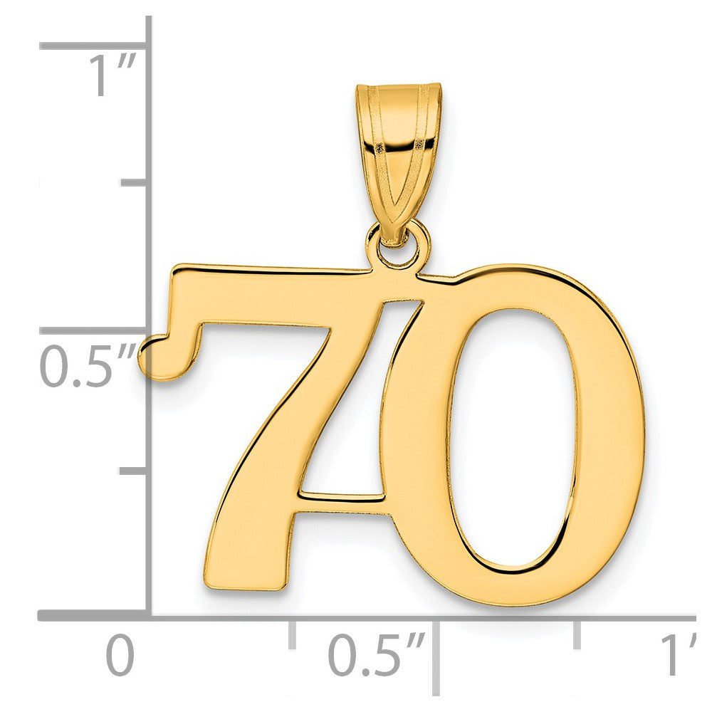 Charlie & Co Jewelry | 14k Polished Number 70 Pendant - Model APN70