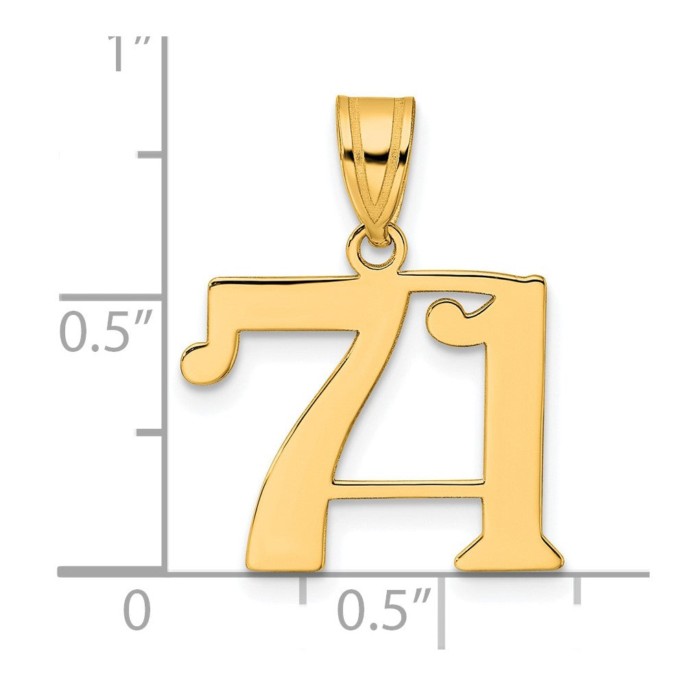 Charlie & Co Jewelry | 14k Polished Number 71 Pendant - Model APN71