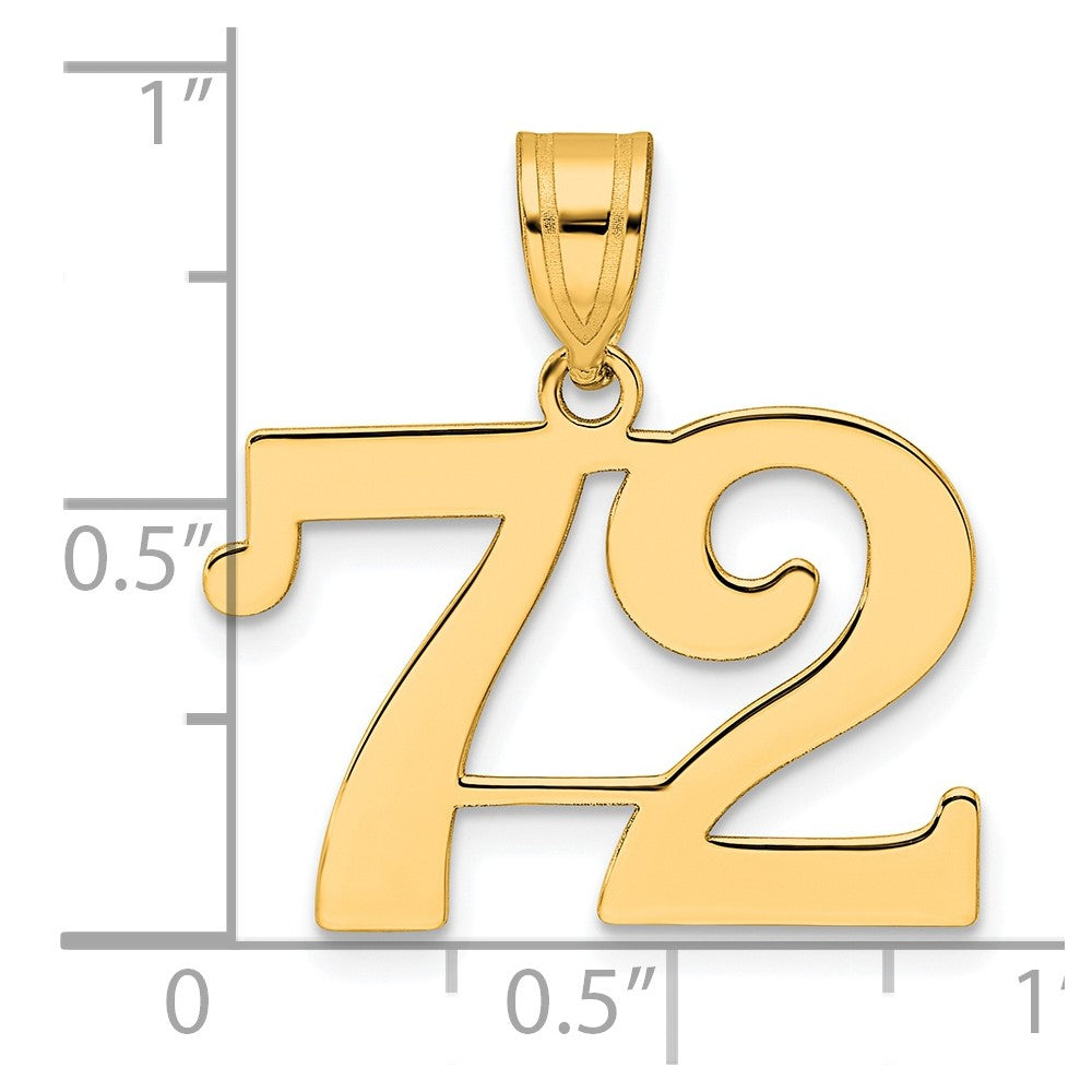 Charlie & Co Jewelry | 14k Polished Number 72 Pendant - Model APN72