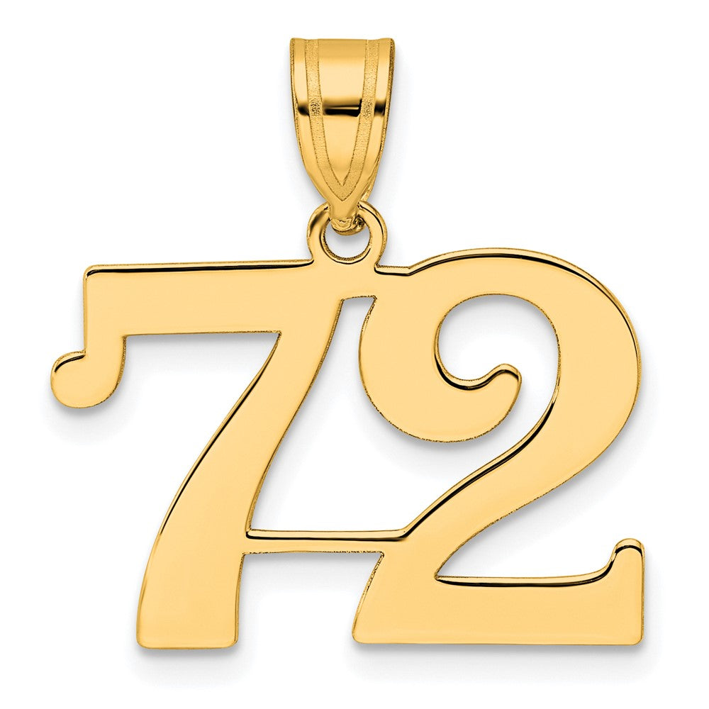 Charlie & Co Jewelry | 14k Polished Number 72 Pendant - Model APN72