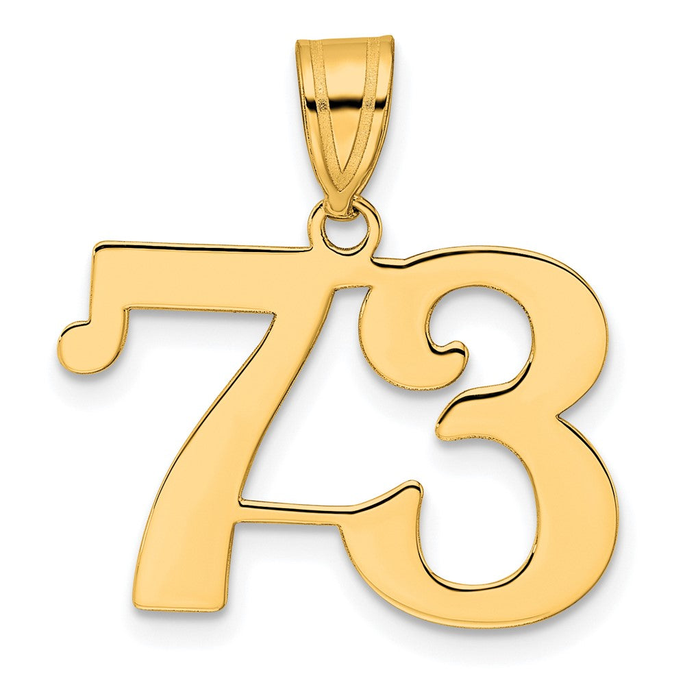 Charlie & Co Jewelry | 14k Polished Number 73 Pendant - Model APN73