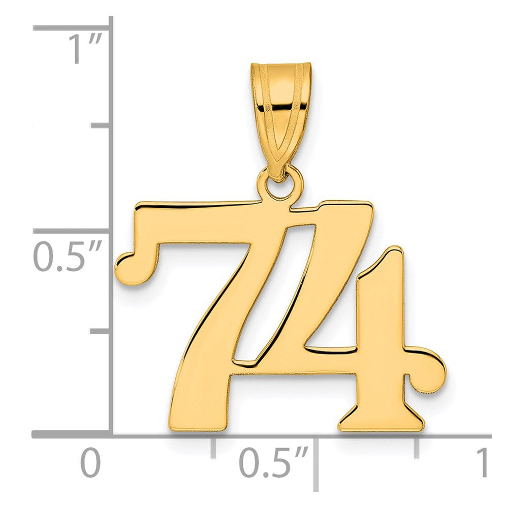 Charlie & Co Jewelry | 14k Polished Number 74 Pendant - Model APN74