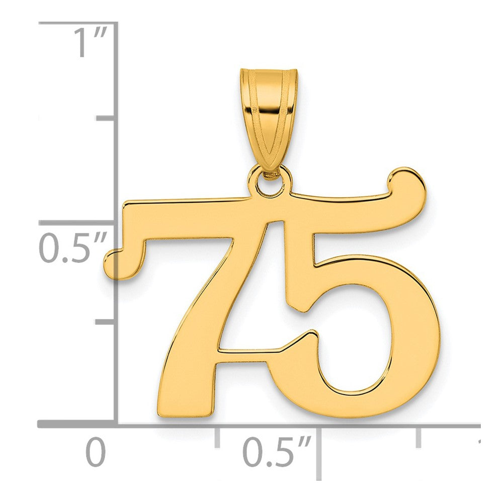 Charlie & Co Jewelry | 14k Polished Number 75 Pendant - Model APN75