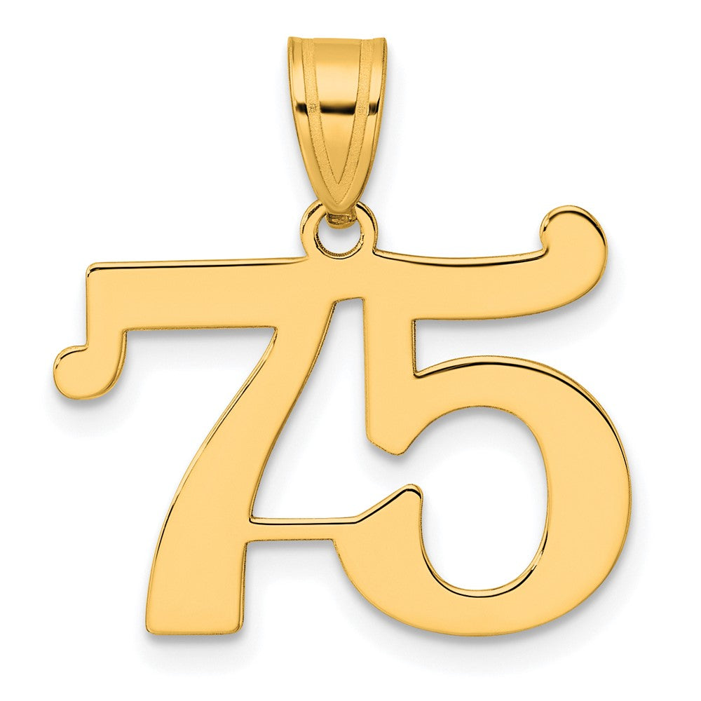 Charlie & Co Jewelry | 14k Polished Number 75 Pendant - Model APN75