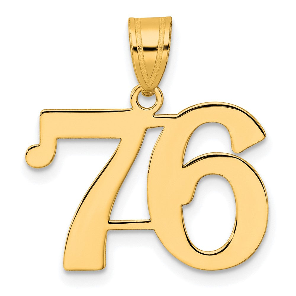 Charlie & Co Jewelry | 14k Polished Number 76 Pendant - Model APN76