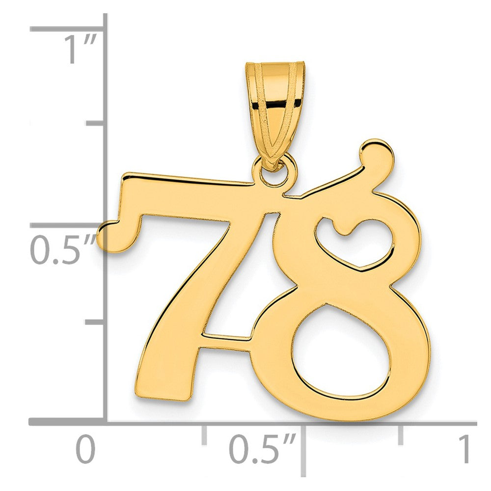 Charlie & Co Jewelry | 14k Polished Number 78 Pendant - Model APN78