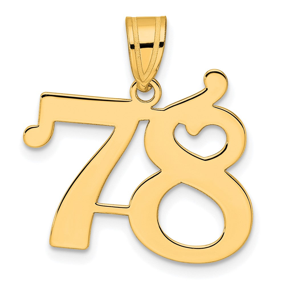 Charlie & Co Jewelry | 14k Polished Number 78 Pendant - Model APN78