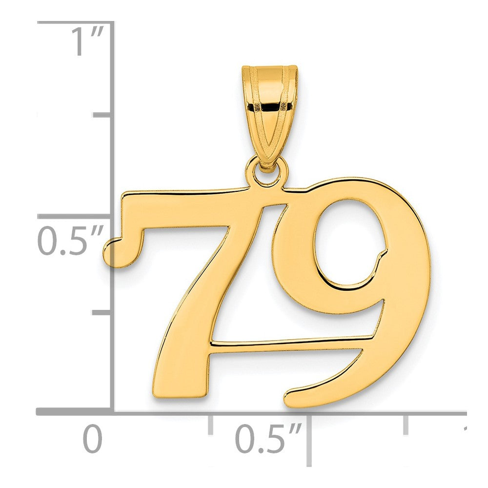 Charlie & Co Jewelry | 14k Polished Number 79 Pendant - Model APN79