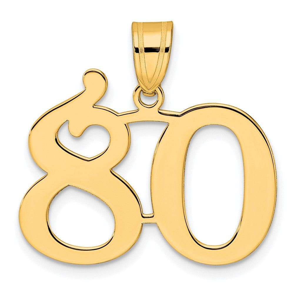 Charlie & Co Jewelry | 14k Polished Number 80 Pendant - Model APN80