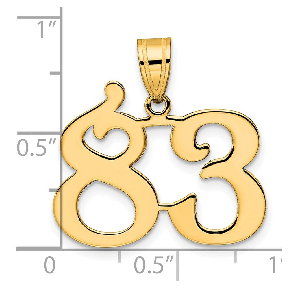 Charlie & Co Jewelry | 14k Polished Number 83 Pendant - Model APN83
