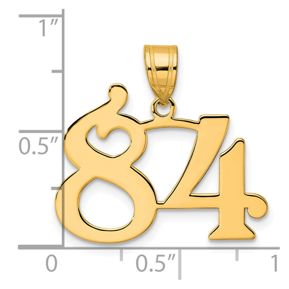 Charlie & Co Jewelry | 14k Polished Number 84 Pendant - Model APN84