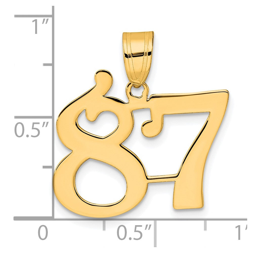 Charlie & Co Jewelry | 14k Polished Number 87 Pendant - Model APN87