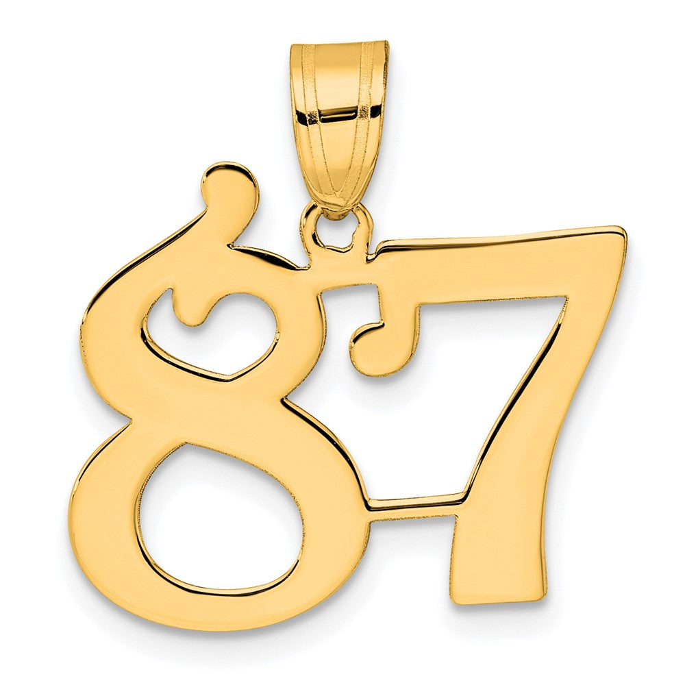 Charlie & Co Jewelry | 14k Polished Number 87 Pendant - Model APN87