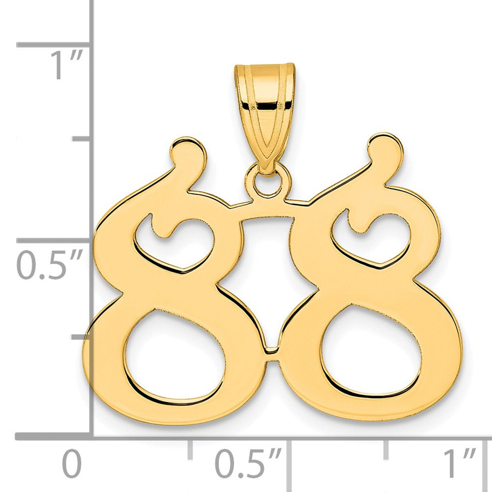 Charlie & Co Jewelry | 14k Polished Number 88 Pendant - Model APN88