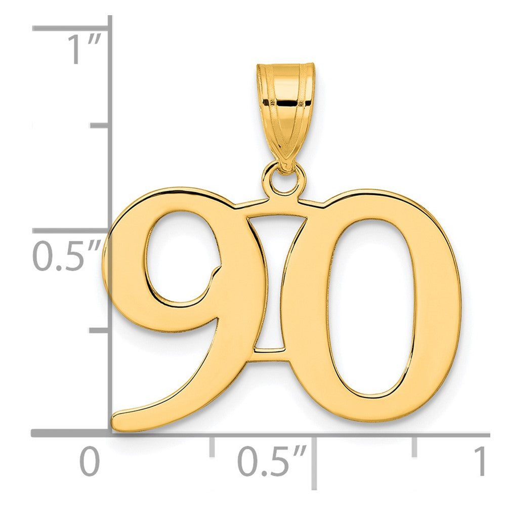 Charlie & Co Jewelry | 14k Polished Number 90 Pendant - Model APN90