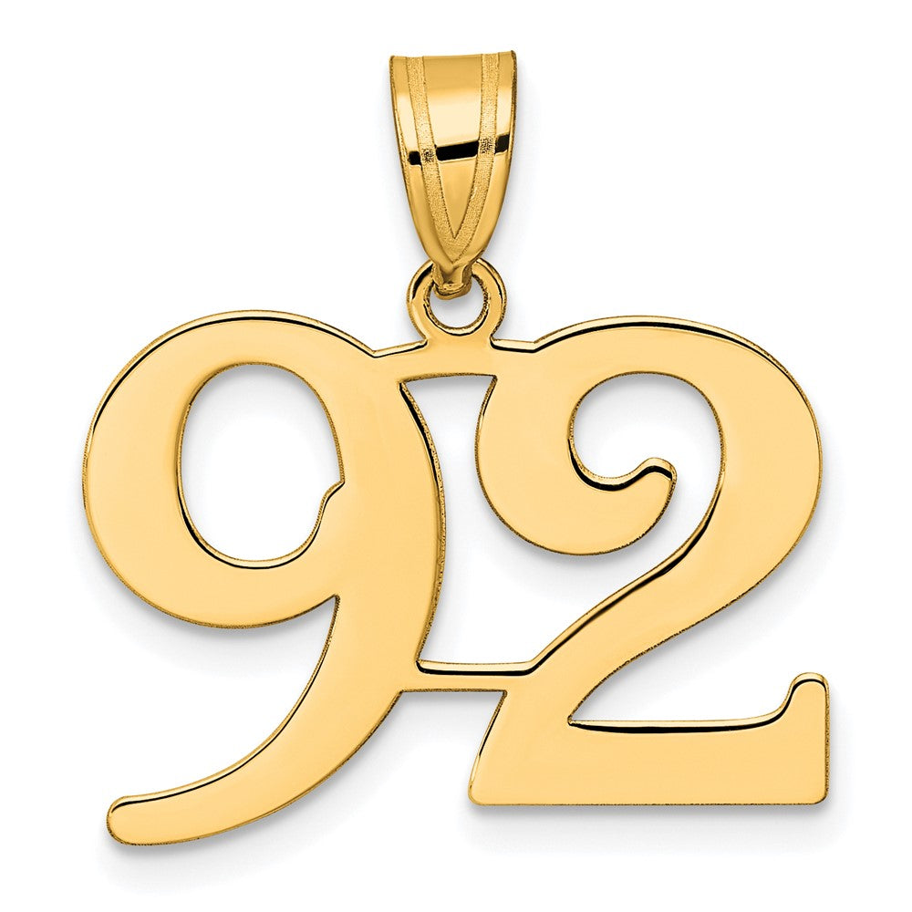 Charlie & Co Jewelry | 14k Polished Number 92 Pendant - Model APN92
