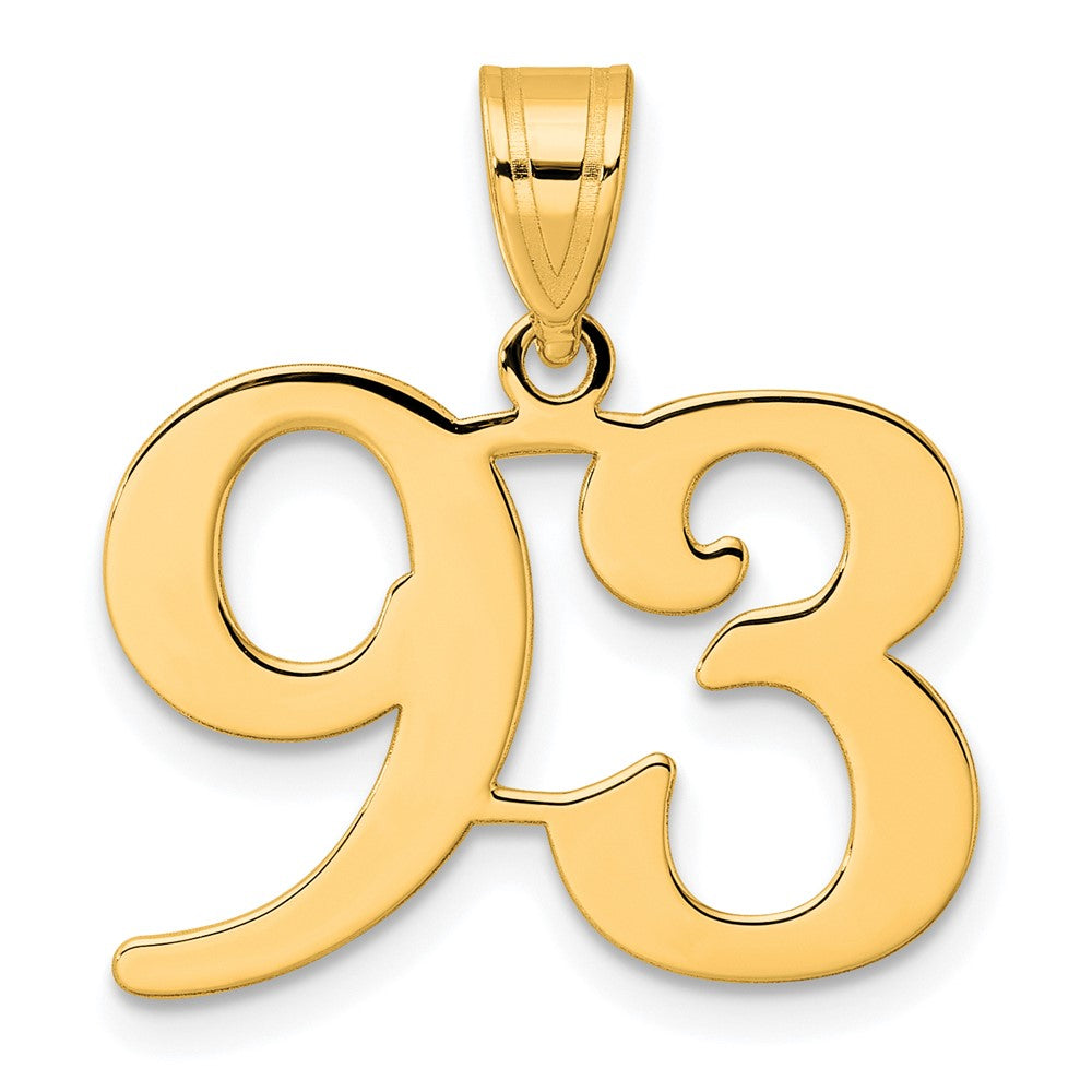 Charlie & Co Jewelry | 14k Polished Number 93 Pendant - Model APN93