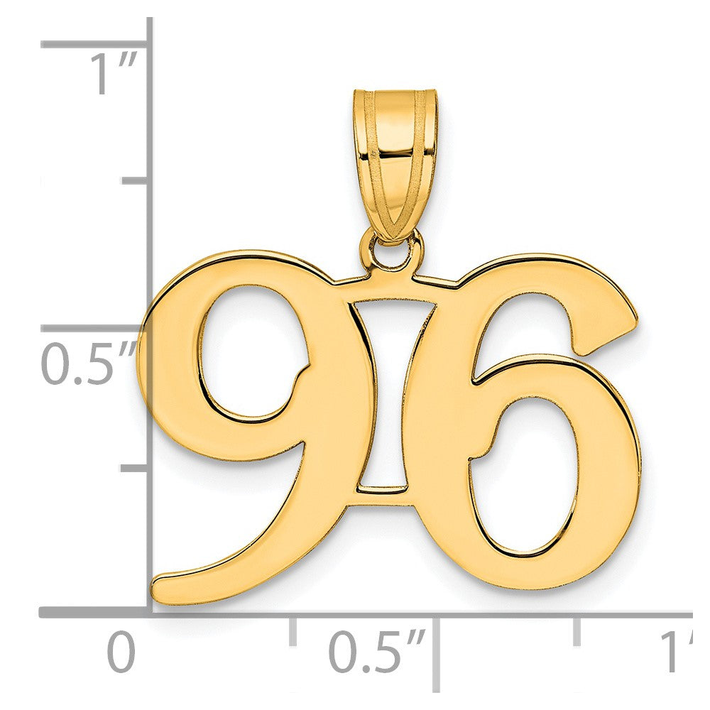 Charlie & Co Jewelry | 14k Polished Number 96 Pendant - Model APN96