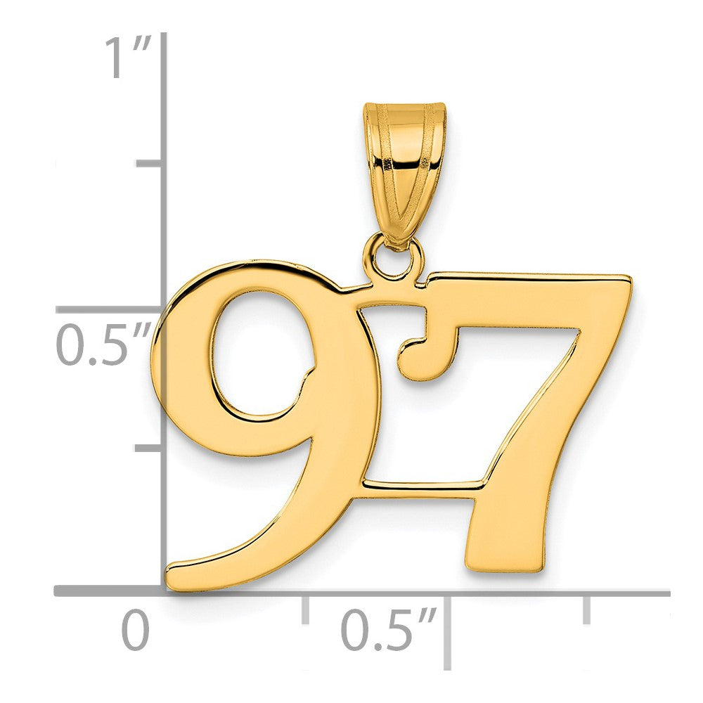 Charlie & Co Jewelry | 14k Polished Number 97 Pendant - Model APN97