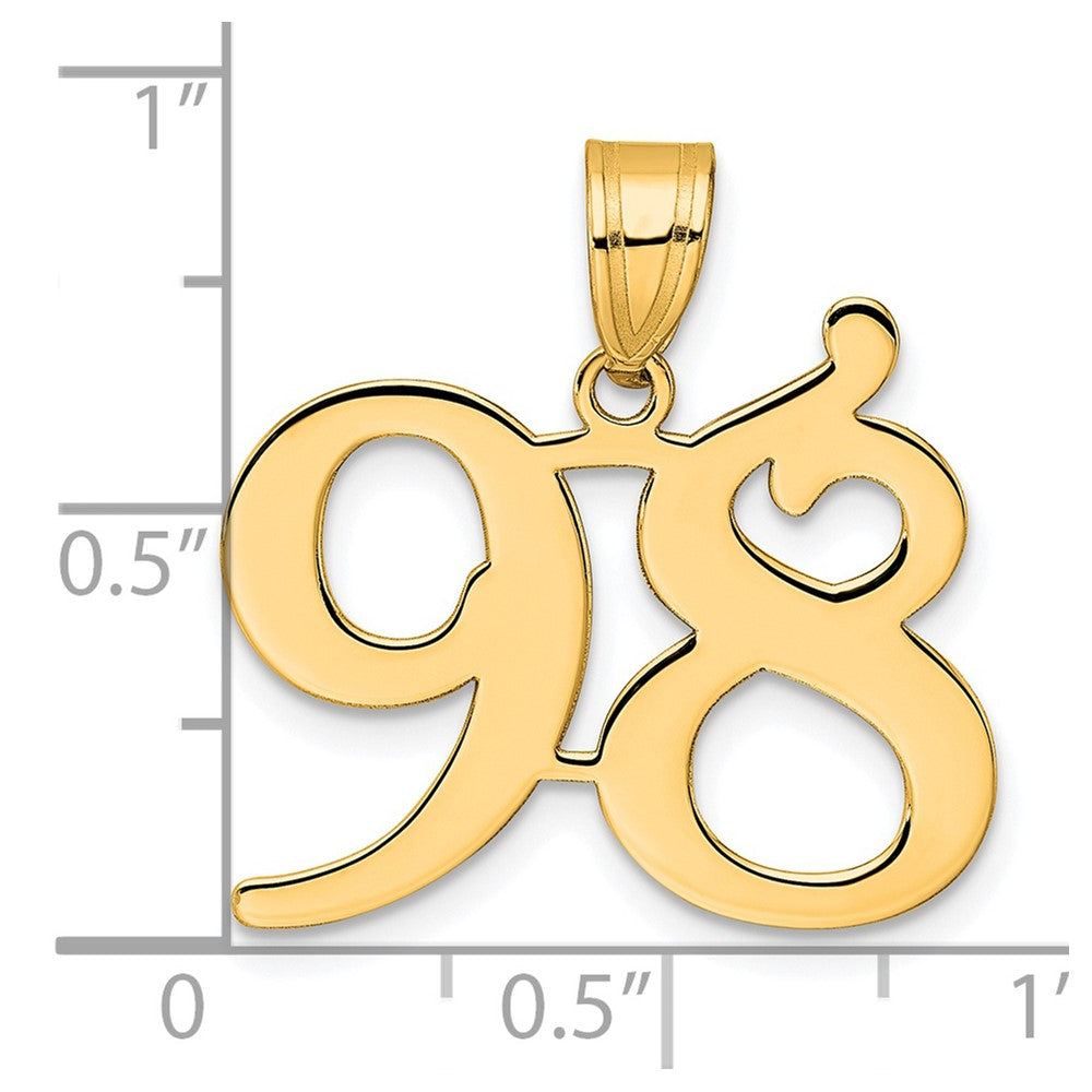 Charlie & Co Jewelry | 14k Polished Number 98 Pendant - Model APN98