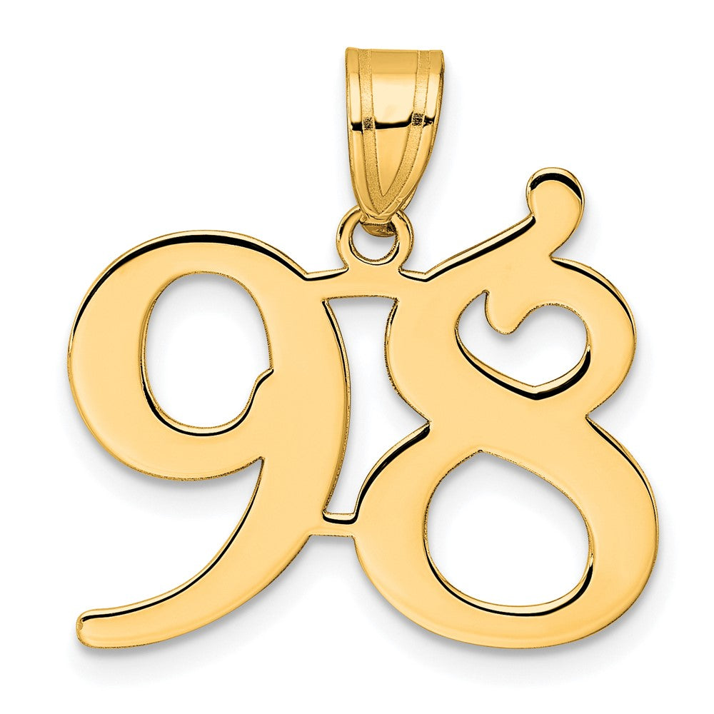 Charlie & Co Jewelry | 14k Polished Number 98 Pendant - Model APN98